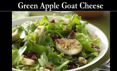 Goat Cheese Green salad Fruit Vinegars